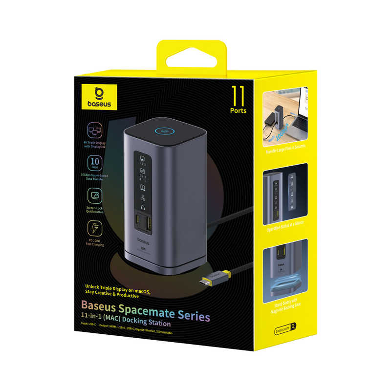 BESEUS BESEUS Spacemate 11-in-1 ドッキングステーション (MAC) トリプルディスプレイ対応 ［USB Power Delivery対応］ Space Grey B00568101813-01 B00568101813-01