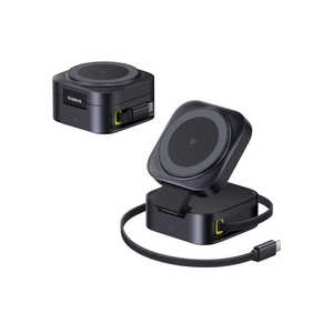 BESEUS PicoGo 2-in-1 急速充電器 67W 巻き取り式USB-Cケーブル内蔵 Qi2対応 Cosmic Black P1027680012300 BESEUS PicoGo 2-in-1 急速充電器 67W 巻き取り式USB-Cケーブル内蔵 Qi2対応 Cosmic Black P1027680012300