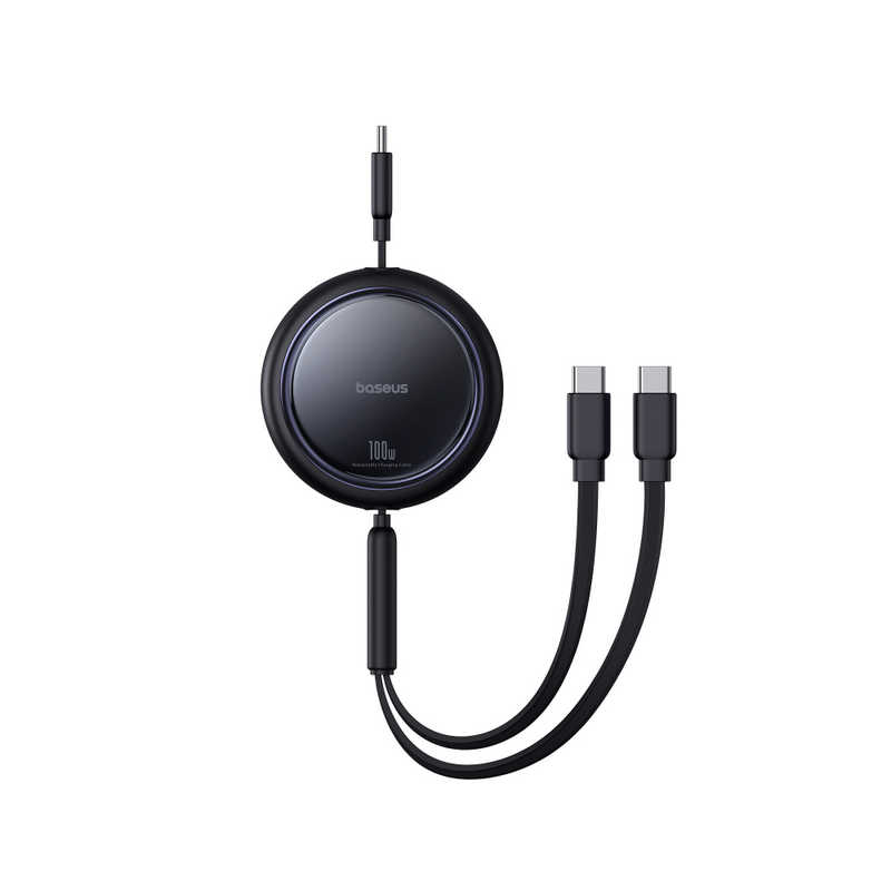 BESEUS BESEUS Free2Pull 巻き取り式デュアルスプリッターUSB-C to C＋C充電専用ケーブル 100W 1m Cluster Black P1031860211100 P1031860211100
