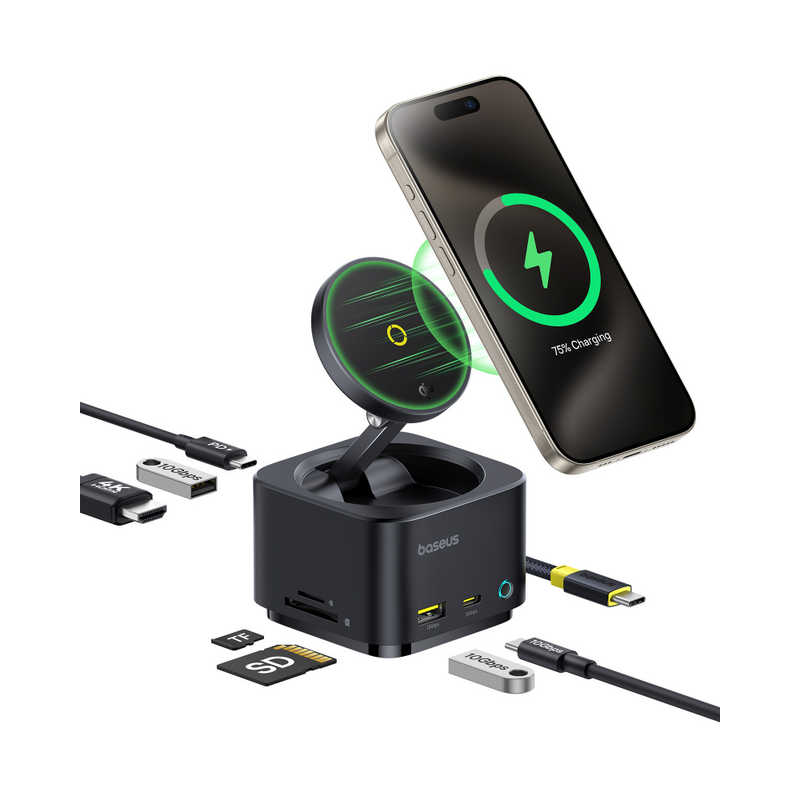 BESEUS BESEUS MagPro2 7-in-1 ドッキングステーション 15W Qi2対応 Cosmic Black ［USB Power Delivery対応］ B0007290012100 B0007290012100
