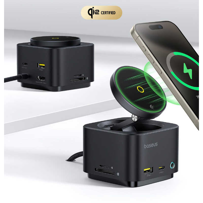 BESEUS BESEUS MagPro2 7-in-1 ドッキングステーション 15W Qi2対応 Cosmic Black ［USB Power Delivery対応］ B0007290012100 B0007290012100