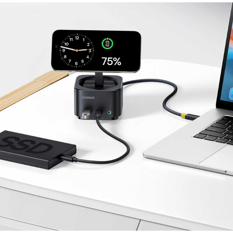 BESEUS BESEUS MagPro2 7-in-1 ドッキングステーション 15W Qi2対応 Cosmic Black ［USB Power Delivery対応］ B0007290012100 B0007290012100