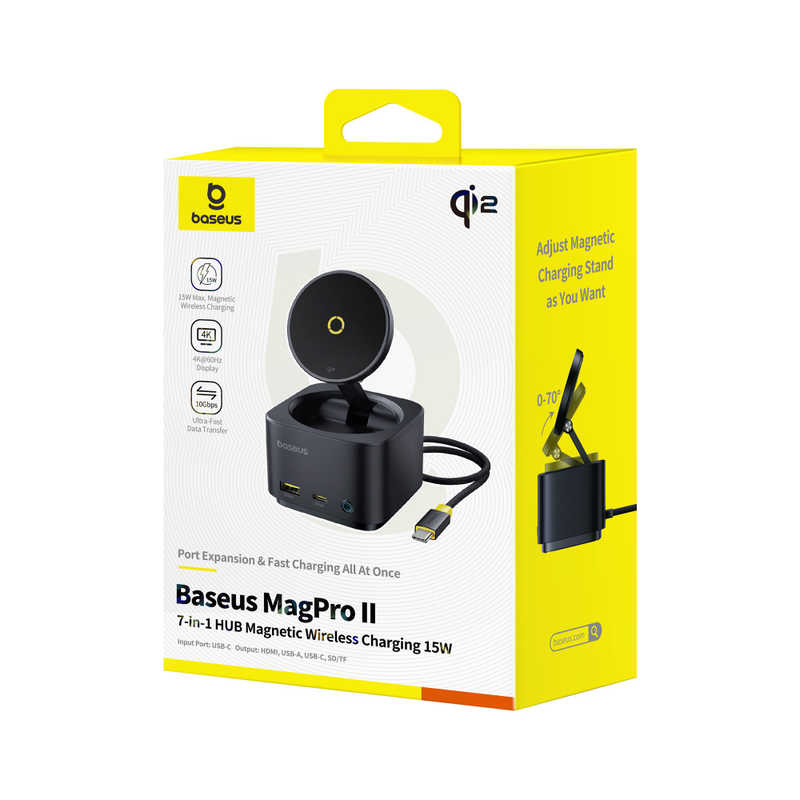 BESEUS BESEUS MagPro2 7-in-1 ドッキングステーション 15W Qi2対応 Cosmic Black ［USB Power Delivery対応］ B0007290012100 B0007290012100