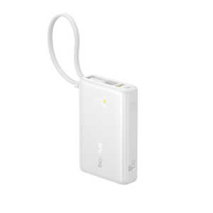BESEUS PicoGo モバイルバッテリー 45W 10000mAh USB-Cケーブル内蔵 Moon White P1007680321300 BESEUS PicoGo モバイルバッテリー 45W 10000mAh USB-Cケーブル内蔵 Moon White P1007680321300