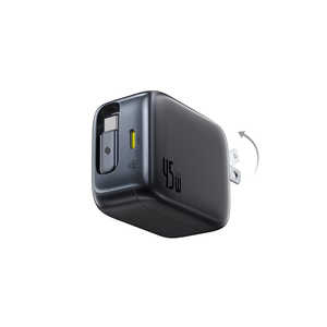 BESEUS EnerCore CJ11 巻取式ケーブル内蔵急速充電器 45W ブラック E0120C00 BESEUS EnerCore CJ11 巻取式ケーブル内蔵急速充電器 45W ブラック E0120C00