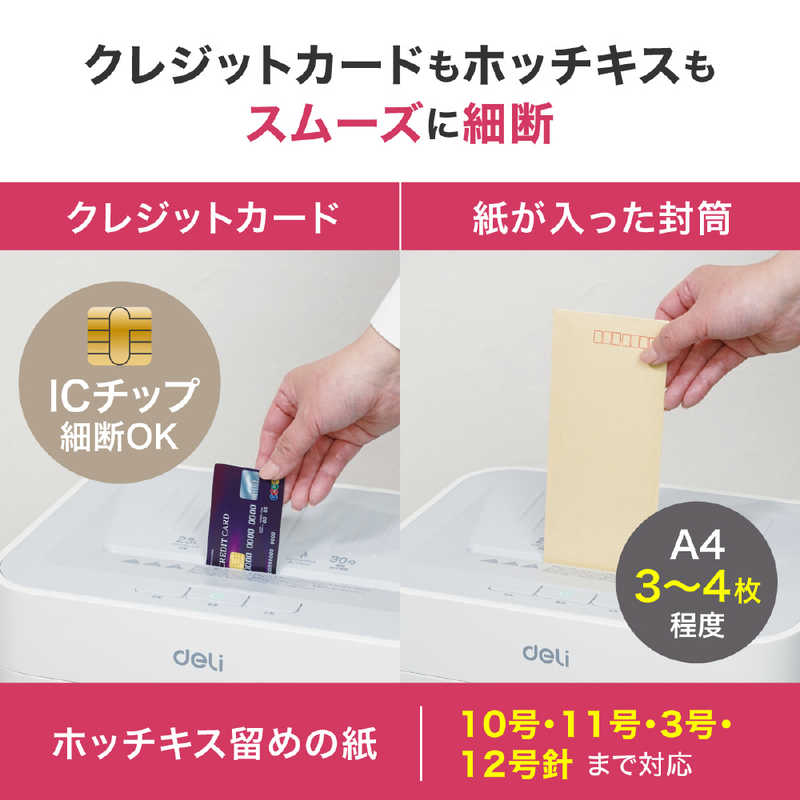 DELI DELI 静音A4サイズ据え置型シュレッダー deli ホワイト T058 T058