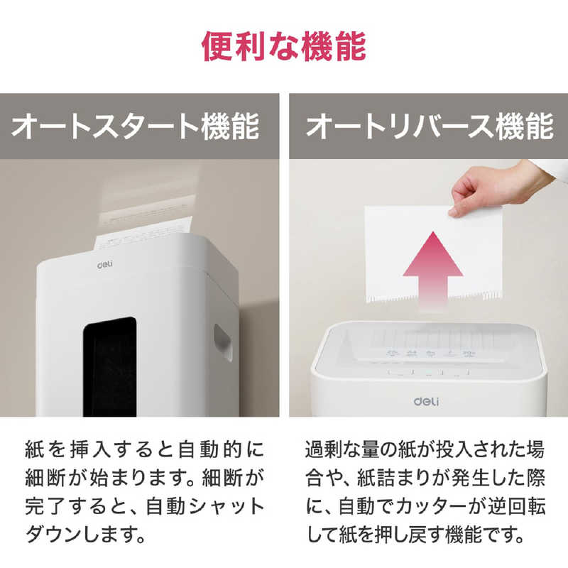 DELI DELI 静音A4サイズ据え置型シュレッダー deli ホワイト T058 T058