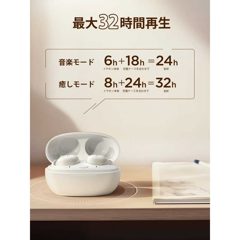 1MORE 1MORE 完全ワイヤレスイヤホン  睡眠用イヤホン 横を向いて寝るための軽量イヤホン ［ノイズキャンセリング対応］ ホワイト Sleeping-Earbuds-Z30 Sleeping-Earbuds-Z30