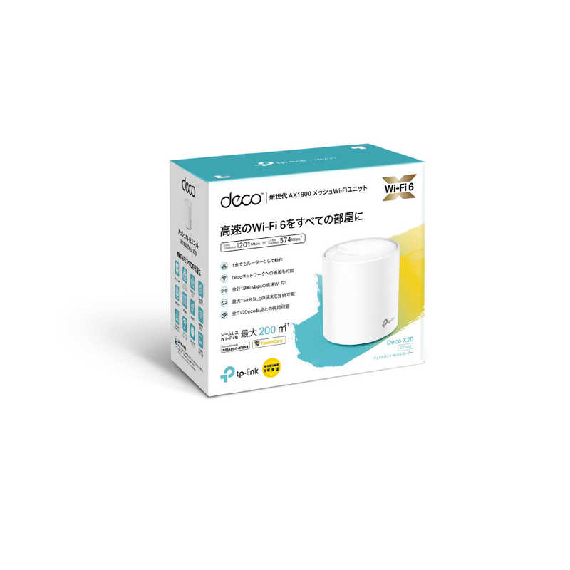 TPLINK TPLINK 無線LANルーター(Wi-Fiルーター) Wi-Fi 6(ax)/ac/n/a/g/b Deco X20(1-pack) Deco X20(1-pack)