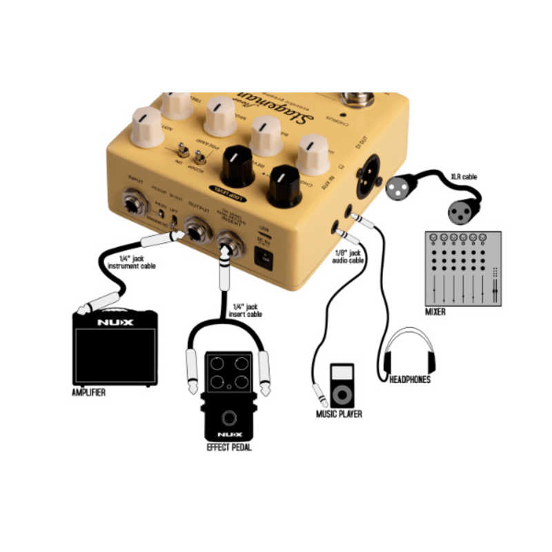 NUX NUX Stageman Floor エフェクター アコースティックプリアンプ DI STAGEMANFLOOR STAGEMANFLOOR