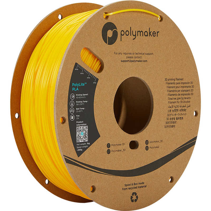 POLYMAKER POLYMAKER PolyLite PLA (1.75mm 1kg) Yellow PA02007 PA02007