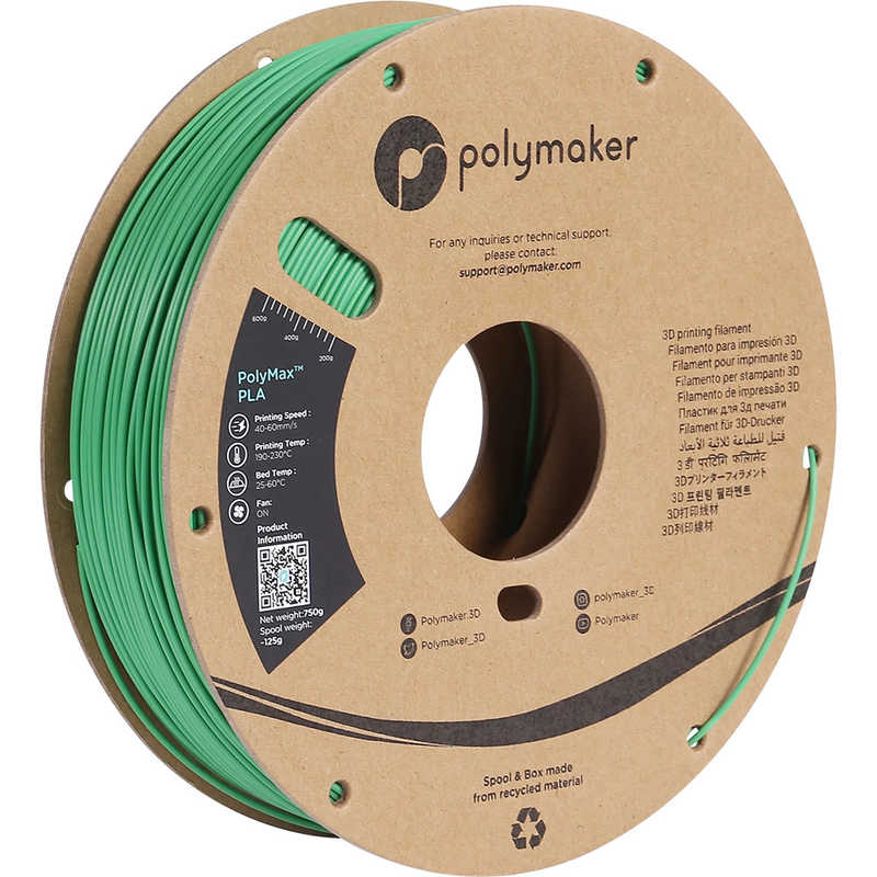 POLYMAKER POLYMAKER PolyMax PLA (1.75mm 0.75kg) Green PA06006 PA06006