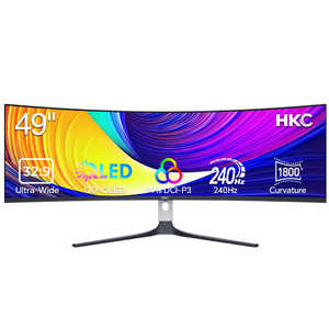 HKC ゲーミングモニター 3年保証 ［49型 / Dual QHD(5120×1440) / 曲面型 / 240Hz］ GS49UK