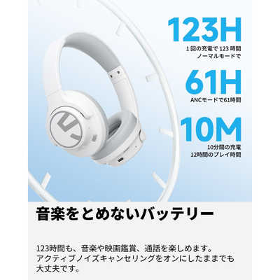 SOUNDPEATS サウンドピーツ ワイヤレスヘッドホン ホワイト SPACE-WH