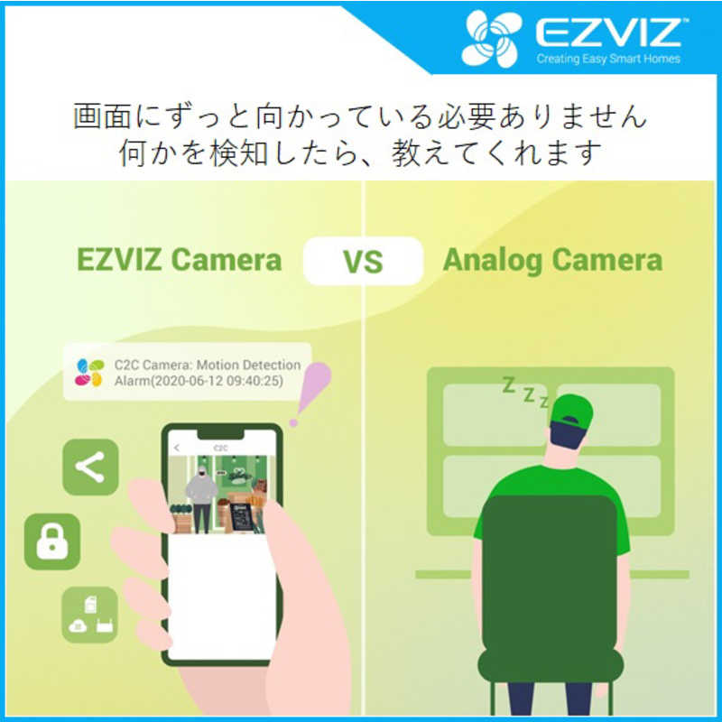 EZVIZ EZVIZ 屋内用見守り防犯カメラ 極小マグネットタイプ CSBC2 CSBC2