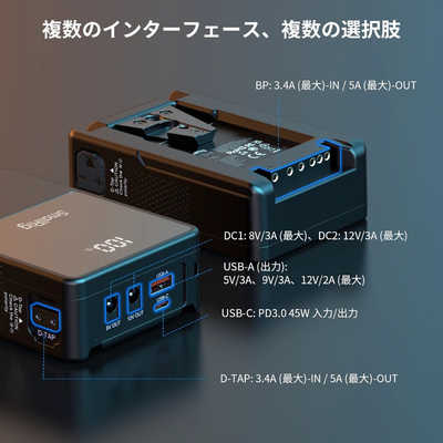 SMALLRIG VB50 ミニ Vマウントバッテリー 3400mAh(50Wh/14.8V) OLED