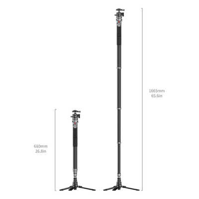 SMALLRIG 5564 カーボンファイバー製一脚三脚(高さ166cm、耐荷重5kg