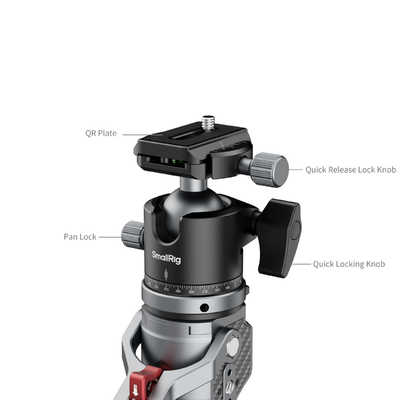 SMALLRIG 5564 カーボンファイバー製一脚三脚(高さ166cm、耐荷重5kg