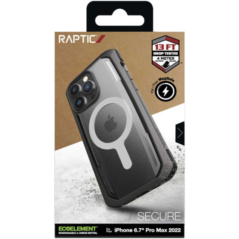 RAPTIC RAPTIC RT_INGCSPTSM_BK RAPTIC MagSafe対応耐衝撃MIL規格半透明ケース/ブラック iPhone 14 Pro Max RTINGCSPTSMBK RTINGCSPTSMBK