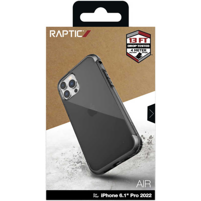RAPTIC RAPTIC RT_INPCSAPAR_SM RAPTIC 耐衝撃MIL規格薄型クリアケース/スモーク iPhone 14 Pro 6.1インチ RT-INPCSAPAR-SM RT-INPCSAPAR-SM
