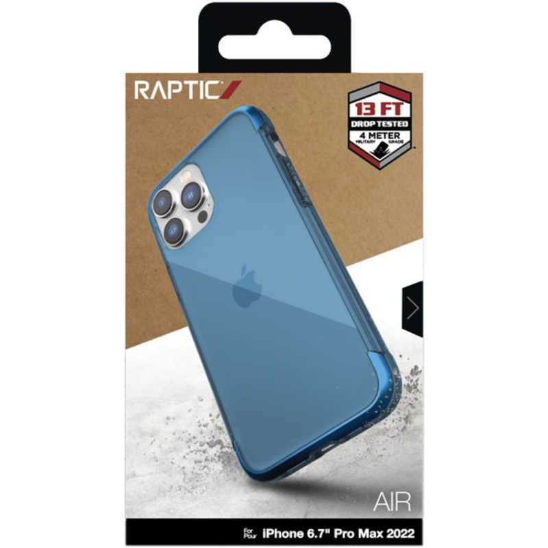RAPTIC RAPTIC RT_INGCSAPAR_MB RAPTIC 耐衝撃MIL規格薄型クリアケース/マリンブルー iPhone 14 Pro Max RTINGCSAPARMB RTINGCSAPARMB