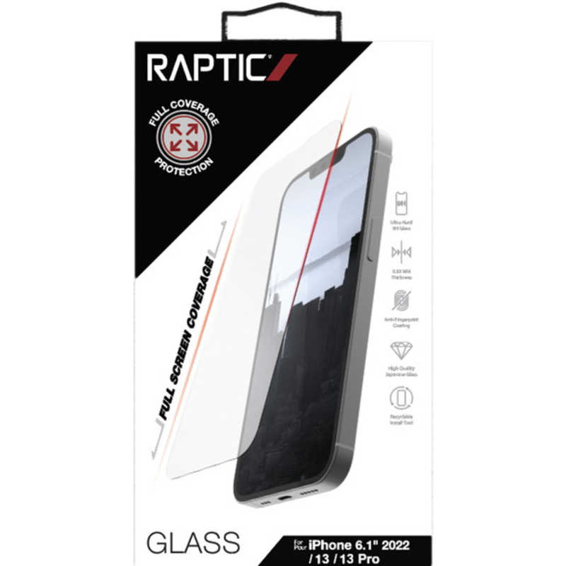 RAPTIC RAPTIC iPhone 14 6.1インチ ガラスフィルムRAPTIC Glass Full Coverage (Clear) RT-INNSPBGGF-CL RT-INNSPBGGF-CL