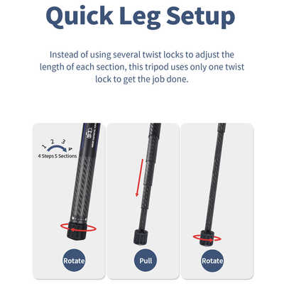 SIRUI 超軽量カーボンファイバー製ポータブル三脚セット(ボール雲台：B