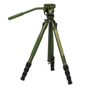 SIRUI アルミ合金製4段ビデオ三脚セット(油圧式雲台) ［4段 /ビデオ雲台］ グリーン CT04+CT5-JP