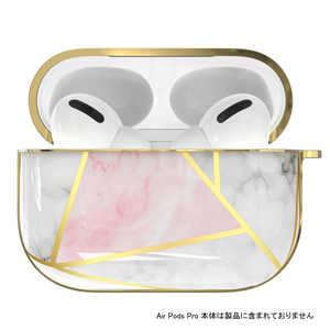 AREA KingXbar AirPods Proケース 石調プリント柄 ハードケース KXB-MBPK マｰブルピンク