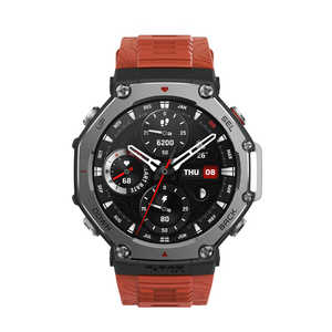 アマズフィット スマートウォッチ Amazfit T-Rex 3 48mm ラバ(赤) T-Rex3 アマズフィット スマートウォッチ Amazfit T-Rex 3 48mm ラバ(赤) T-Rex3