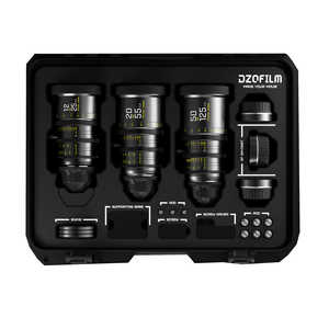 DZOFILM カメラレンズ Pictor Zoom 3個レンズキット 12-25mm/20-55mm/50-125mm T2.8 ブラック(保護ケース付き) 7220001B/2B/4B-Kit