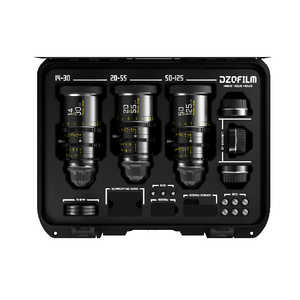 DZOFILM カメラレンズ Pictor Zoom 3個レンズキット14-30mm＆20-55mm＆50-125mm T2.8 ブラック 保護ケース付き DZO-7220001B/2B/3B-Kit