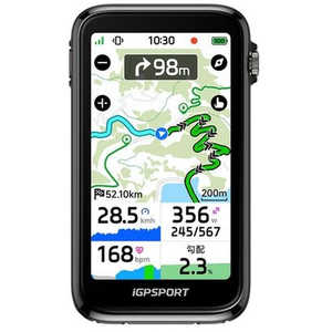 IGPSPORT GPS�T�C�N���R���s���[�^�[ 3.7�C���`�J���[ �����Вn�}�Ή��I�t���C���i�r �����i�r �Œ�50����(�ȓd�̓��[�h���p��) �u���b�N BiNaviUltra