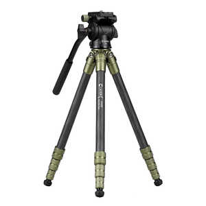 CAYER カーボン製軽量三脚 ［4段 / 2WAY雲台］ グリーン CAYER-CH20S1GN