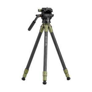 CAYER カーボン製軽量三脚 ［3段 / 2WAY雲台］ グリーン CAYER-CH10LS1GN