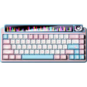 AULA ゲーミングキーボード 可視化マルチメディアスクリーン 8000mAh大容量バッテリー 五重精密充填ハードコアガスケット構造 Blue(有線/ワイヤレス) AMG65JP-BL