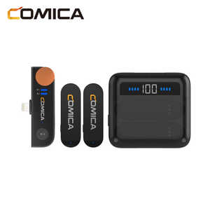 COMICA 2.4G デュアルチャンネル ミニワイヤレスマイク(ライトニング) ブラック VimoS-MI-B