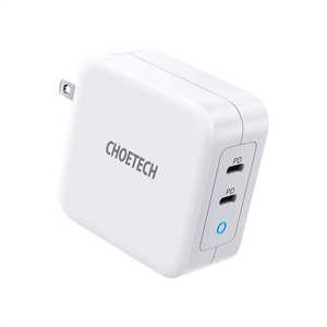 CHOETECH AC - USB充電器 ノートPC･タブレット対応 100W [2ポート:USB-C /USB Power Delivery対応] PD6008-US-CCWH