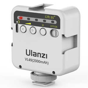 ULANZI 2000mA/hバッテリー充電式ミニLEDライト ホワイト 2215
