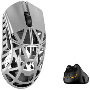 KIBU ゲーミングマウス Beast X Pro ［光学式 / 有線/無線(ワイヤレス) / 5ボタン / USB］ Silver(Side slits) WL-BXPRO-SIL-O