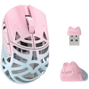 KIBU ゲーミングマウス Beast Miao ［光学式 / 有線/無線(ワイヤレス) / 5ボタン / USB］ Blue＆Pink WL-BMIAO-BP-O