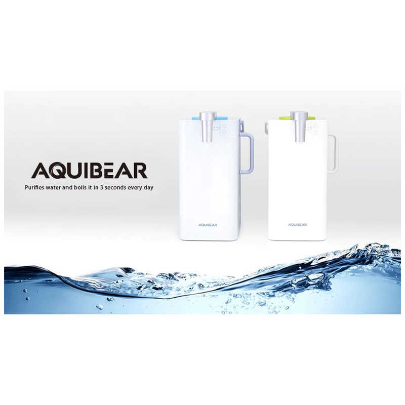 グローチャー グローチャー 浄水器「AQUIBEAR」 (3秒で瞬間湯沸かし/細菌やウィルス99.99％除去/卓上サイズ/工事不要)  Aquibear-bl Aquibear-bl