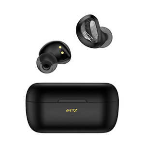 EPZ フルワイヤレスイヤホン BLACK ［リモコン・マイク対応 ワイヤレス(左右分離) Bluetooth ノイズキャンセリング対応］ E200