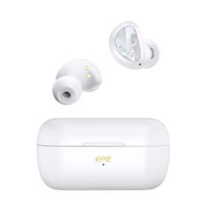 EPZ フルワイヤレスイヤホン WHITE ［リモコン・マイク対応 ワイヤレス(左右分離) Bluetooth ノイズキャンセリング対応］ E200