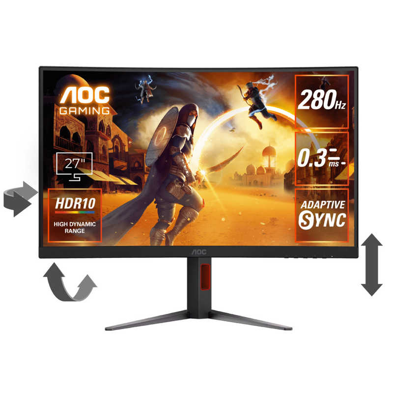 AOC AOC ゲーミング液晶ディスプレイ 27型/1920×1080/HDMI DisplayPort/ブラック/280Hz/曲面 C27G4Z/11 C27G4Z/11