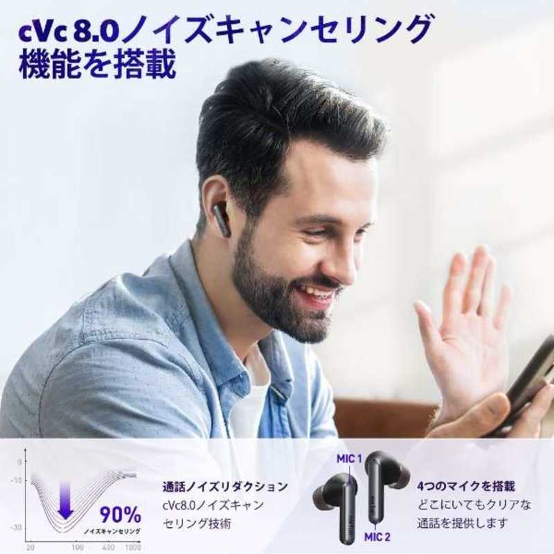 EARFUN EARFUN フルワイヤレスイヤホン ［リモコン・マイク対応 ワイヤレス（左右分離） Bluetooth ノイズキャンセリング対応］ EarFunAirS-Black EarFunAirS-Black