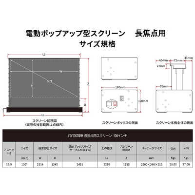 VIVIDSTORM 高輝度レーザー専用 超短焦点/長焦点 プロジェクター