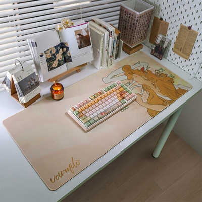 Varmilo Mucha：Bigarettes Deskmat ゲーミングマウスパッド ベージュ