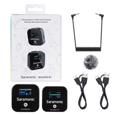 SARAMONIC 2.4Gワイヤレスマイクシステム 送信機×1台、受信機×1