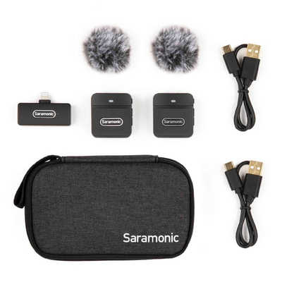 SARAMONIC 2.4G超小型ワイヤレスマイクシステム(送信機×2台